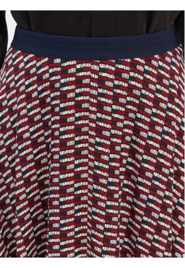TOMMY HILFIGER - Tommy Hilfiger Spódnica trapezowa WW0WW49373 Bordowy Regular Fit. Kolor: czerwony. Materiał: wiskoza