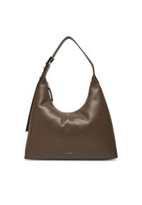 Calvin Klein Torebka Hardware Strap Hobo Shoulder Bag K60K613031 Brązowy. Kolor: brązowy. Materiał: skórzane