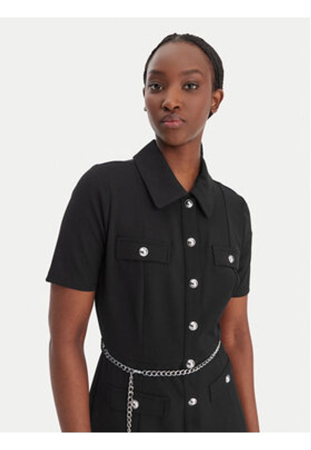 MICHAEL Michael Kors Sukienka koszulowa MR683BX667 Czarny Regular Fit. Kolor: czarny. Materiał: syntetyk. Typ sukienki: koszulowe