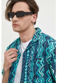 Billabong koszula bawełniana męska kolor niebieski regular. Kolor: niebieski. Materiał: bawełna. Długość rękawa: krótki rękaw. Długość: krótkie