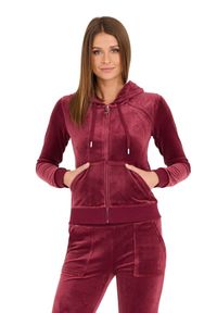 Juicy Couture - JUICY COUTURE Bordowa damska bluza Robertson Hoodie, Rozmiar S. Kolor: czerwony
