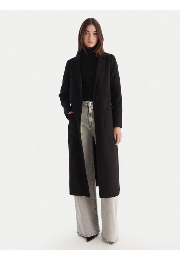 ViCOLO Płaszcz wełniany TF0002 Czarny Regular Fit. Kolor: czarny. Materiał: syntetyk