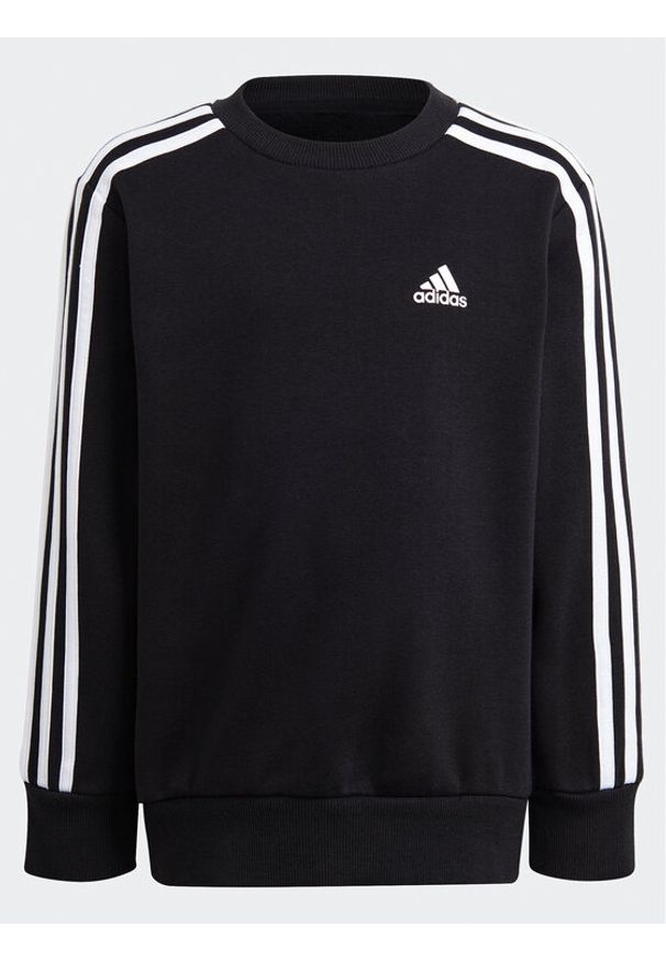 Adidas - adidas Bluza Essentials 3-Stripes Crewneck Sweatshirt IC9134 Czarny Regular Fit. Kolor: czarny. Materiał: bawełna