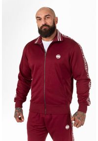 PITBULL - Bluza męska Pitbull rozpinana Oldschool Tape Logo. Kolor: czerwony, brązowy, wielokolorowy. Sport: taniec, joga i pilates