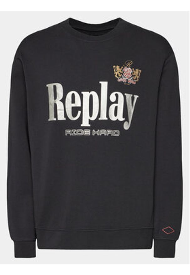Replay Bluza M6823.000.23650PW Czarny Regular Fit. Kolor: czarny. Materiał: bawełna