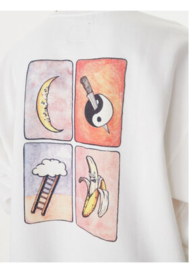 RVCA Bluza Spanky Loteria 23B463501 Biały Oversize. Kolor: biały. Materiał: bawełna