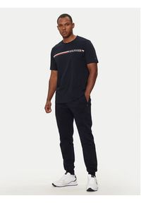 TOMMY HILFIGER - Tommy Hilfiger T-Shirt Chest Stripe MW0MW36739 Granatowy Regular Fit. Kolor: niebieski. Materiał: bawełna #3