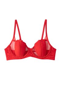 Intica - Biustonosz francuski z eleganckim krojem Anjali. Kolor: czerwony. Materiał: materiał