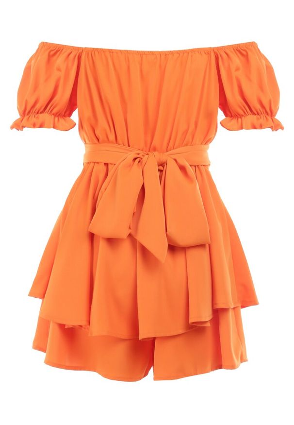 Born2be - Pomarańczowy Kombinezon Rhodosyne. Okazja: na randkę, na ślub cywilny, na wesele. Kolor: pomarańczowy. Styl: elegancki