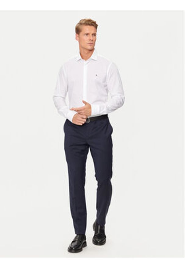 TOMMY HILFIGER - Tommy Hilfiger Koszula MW0MW38347 Biały Slim Fit. Kolor: biały. Materiał: bawełna