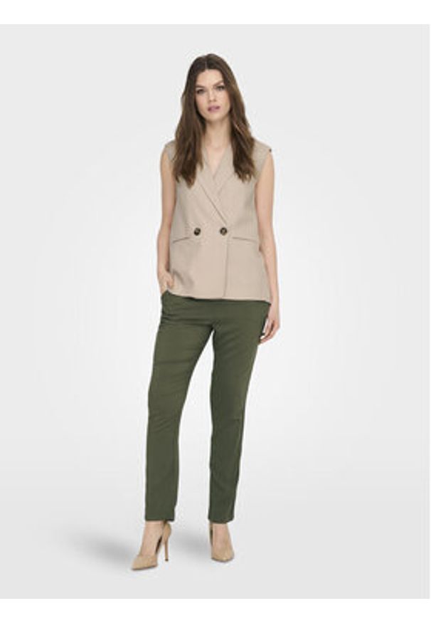 only - ONLY Kamizelka Caro 15278794 Beżowy Loose Fit. Kolor: beżowy. Materiał: wiskoza, len