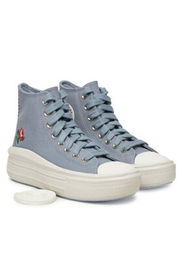 Converse Trampki Chuck Taylor All Star Move Platform Rose A12571C Szary. Kolor: szary. Materiał: materiał. Obcas: na platformie