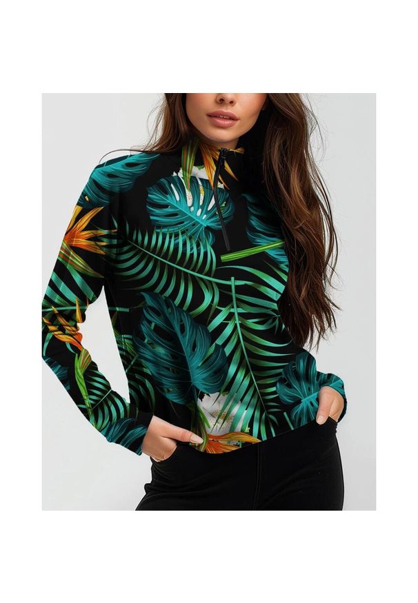 SLAVIWEAR - Bluza ocieplana Jungle. Kolor: wielokolorowy, zielony