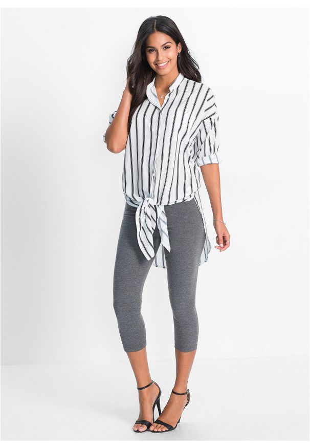 bonprix - Legginsy rybaczki (2 pary). Kolor: szary