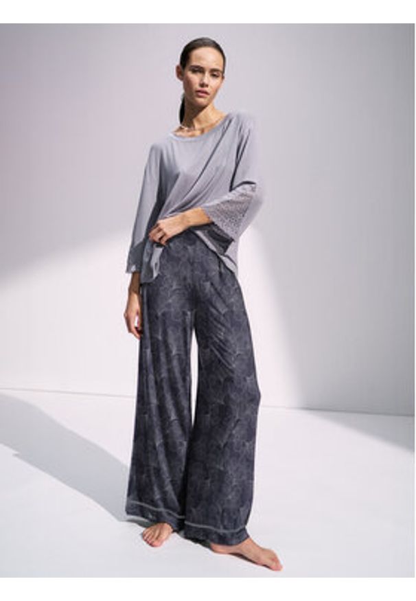 Triumph Spodnie piżamowe Aura Spotlight 10222614 Szary Relaxed Fit. Kolor: szary