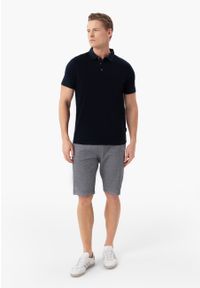 Volcano - Krótkie spodnie chino P-BRAXTON. Materiał: skóra, len, materiał, elastan, tkanina, bawełna. Długość: krótkie. Wzór: melanż, paski. Sezon: lato. Styl: wizytowy, klasyczny #1