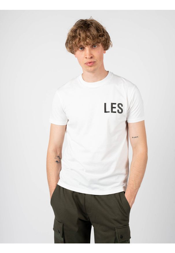 Les Hommes T-shirt | LF224300-0700-1009 | Grafic Print | Mężczyzna | Biały. Okazja: na co dzień. Kolor: biały. Materiał: bawełna. Wzór: nadruk. Styl: casual