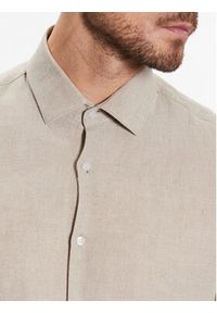 Calvin Klein Koszula Linen Solid Slim Shirt K10K109286 Beżowy Slim Fit. Kolor: beżowy. Materiał: len