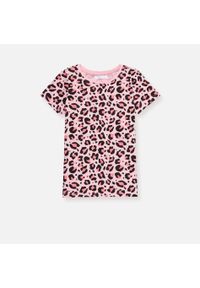 Sinsay - Koszulka z drobnym nadrukiem - Różowy. Kolor: różowy. Wzór: nadruk #1