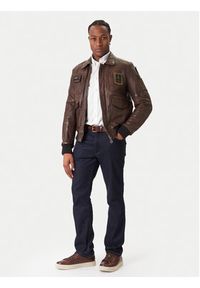 Aeronautica Militare Kurtka skórzana 252PN0846U100839 Brązowy Regular Fit. Kolor: brązowy. Materiał: skóra #4