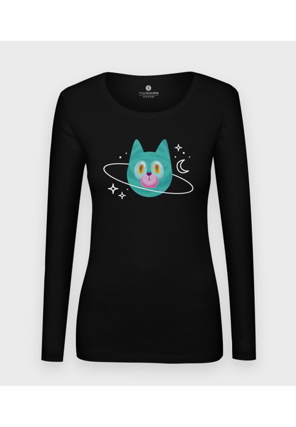 MegaKoszulki - Koszulka damska z dł. rękawem Planeta Kot. Materiał: bawełna