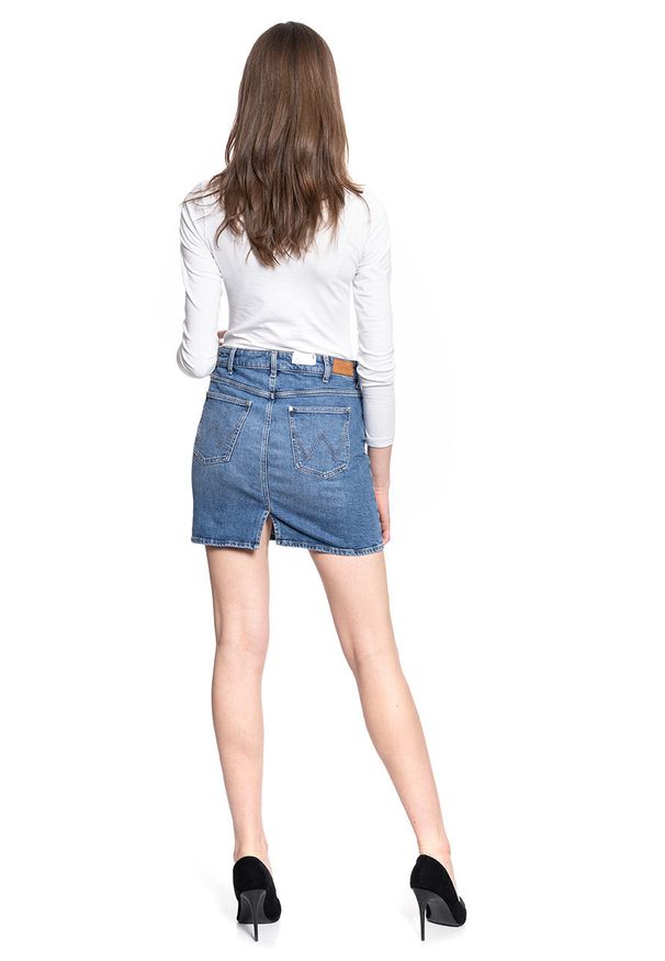 Wrangler - SPÓDNICA DAMSKA JEANSOWA WRANGLER SKIRT W245JX31A 112127934. Materiał: jeans