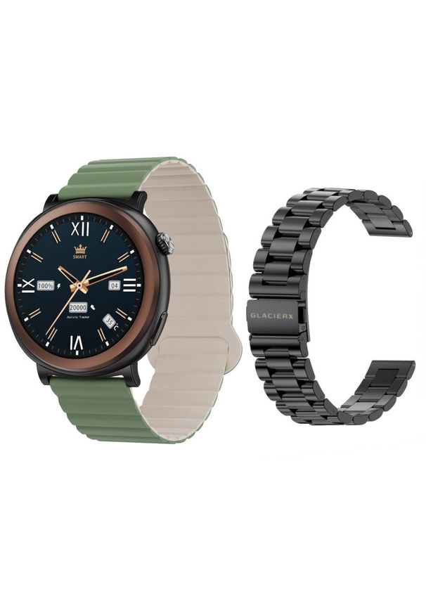 GepardWatches - Smartwatch GlacierX Theron Black + Pasek GX-T248 standard. Rodzaj zegarka: smartwatch