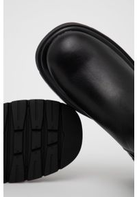 Aldo - Sztyblety skórzane MAPLE. Nosek buta: okrągły. Kolor: czarny. Materiał: skóra. Obcas: na obcasie. Wysokość obcasa: niski