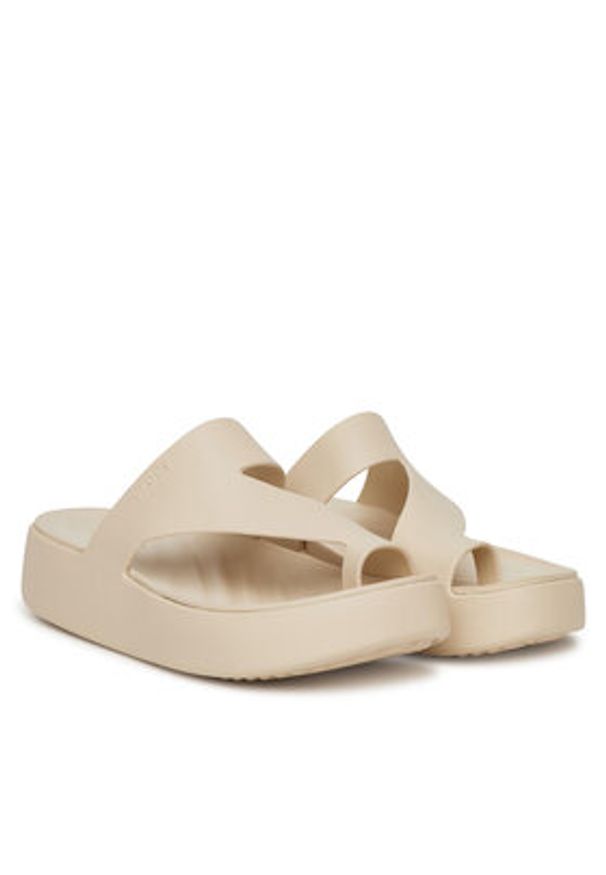 Crocs Japonki Getaway Platform Toe Loop 210834 Beżowy. Kolor: beżowy. Obcas: na platformie