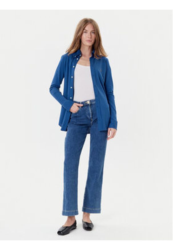 Polo Ralph Lauren Koszula 211924258024 Niebieski Slim Fit. Typ kołnierza: polo. Kolor: niebieski. Materiał: bawełna