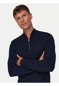 Only & Sons Sweter Wyler 22021264 Granatowy Regular Fit. Kolor: niebieski. Materiał: wiskoza #4
