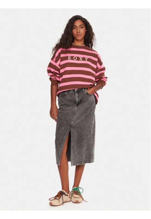 Roxy Spódnica jeansowa Cold Winds ERJDK03039 Szary Regular Fit. Kolor: szary. Materiał: bawełna