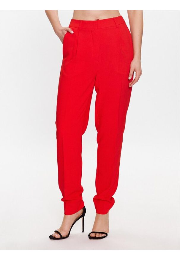 Bruuns Bazaar Spodnie materiałowe Cindysus BBW2595 Czerwony Slim Fit. Kolor: czerwony. Materiał: wiskoza
