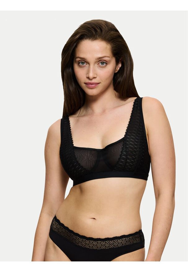 Triumph Biustonosz z fiszbiną Aura Spotlight 10219859 Czarny. Kolor: czarny. Materiał: syntetyk