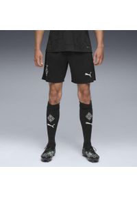 Puma - Męskie szorty Borussia Mönchengladbach 25/26 PUMA Black Warm White. Kolor: czarny, biały, wielokolorowy. Materiał: tkanina. Sport: piłka nożna