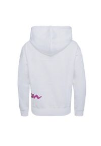 Champion - Bluza trekking damska Hoodie. Typ kołnierza: kaptur. Kolor: biały. Materiał: bawełna, poliester. Wzór: nadruk. Sport: turystyka piesza