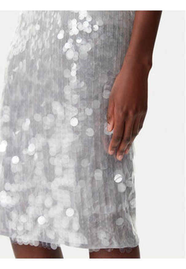 Patrizia Pepe Sukienka koktajlowa 8A1444/J251-S708 Szary Regular Fit. Kolor: szary. Materiał: syntetyk. Styl: wizytowy