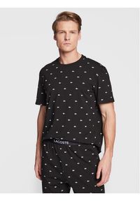 Lacoste Piżama 4H3304 Czarny Regular Fit. Kolor: czarny. Materiał: bawełna