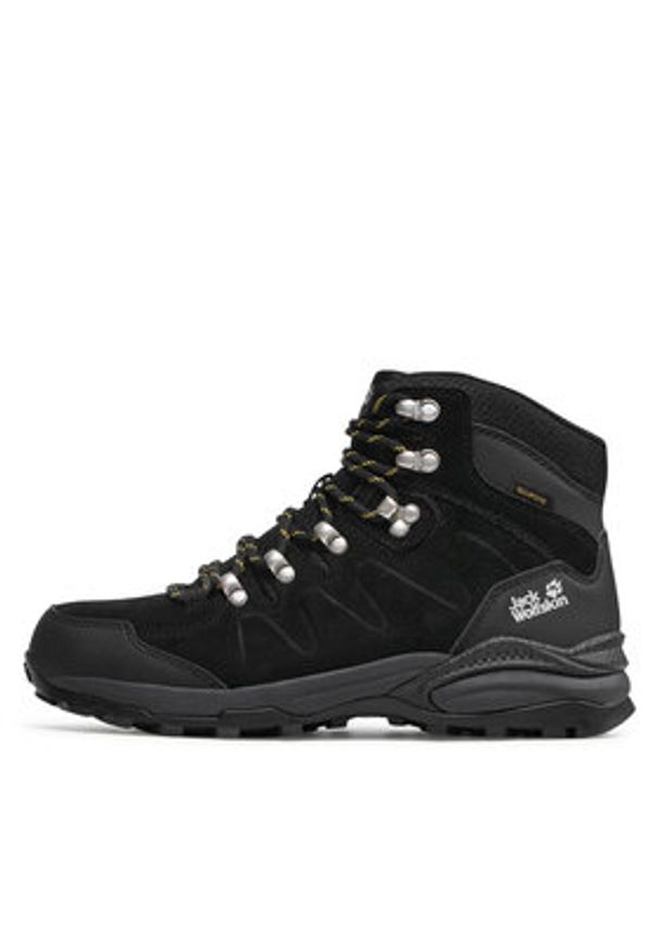 Jack Wolfskin Trekkingi Refugio Texapore Mid M 4049841 Czarny. Kolor: czarny. Materiał: zamsz, skóra. Sport: turystyka piesza