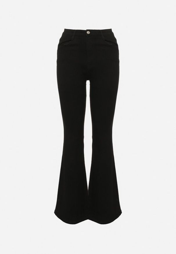 Born2be - Czarne Jeansy Dzwony z Regularnym Stanem Sarkke. Okazja: na co dzień, na spacer. Kolor: czarny. Styl: klasyczny, casual, elegancki