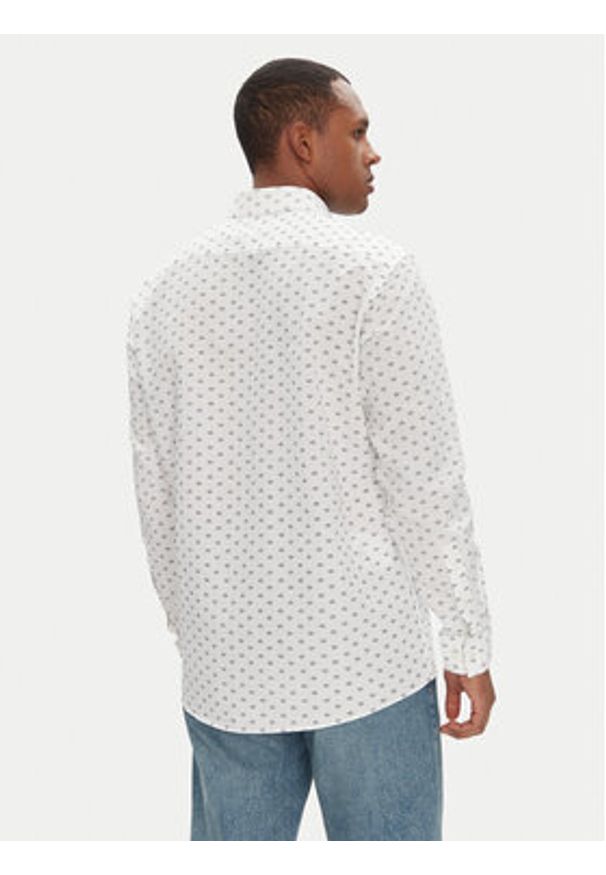 Hugo - HUGO Koszula Valerio 50539802 Biały Modern Fit. Kolor: biały. Materiał: bawełna