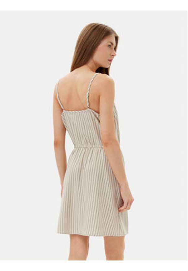 Vero Moda Sukienka letnia Mymilo 10303689 Beżowy Regular Fit. Kolor: beżowy. Materiał: wiskoza. Sezon: lato