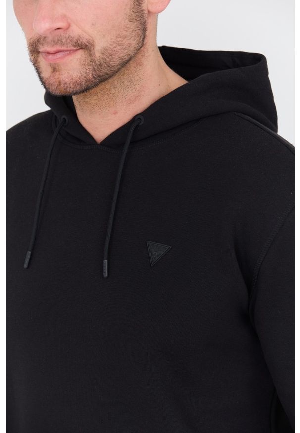 Guess - GUESS Czarna bluza Aldwin Hooded. Kolor: czarny