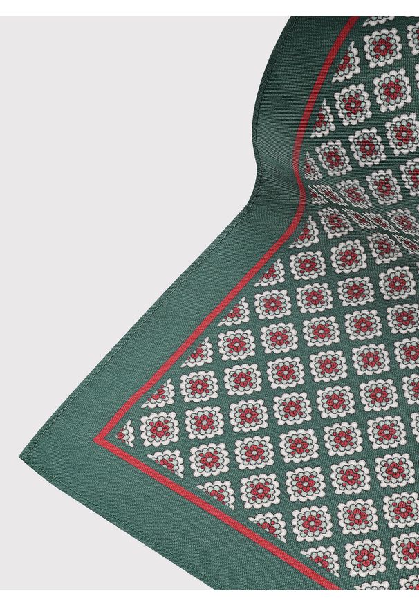 Pako Lorente - PAKO LORENTE – Zielona poszetka w mikrowzór. Kolor: zielony. Materiał: poliester