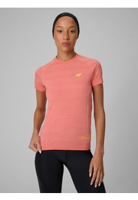 4f - 4F Koszulka trekkingowa regular szybkoschnąca damska - pomarańczowa XS/S. Kolor: różowy. Materiał: tkanina, materiał. Długość: długie. Sezon: lato #1