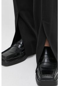 Hugo Spodnie damskie kolor czarny dopasowane high waist. Stan: podwyższony. Kolor: czarny. Materiał: dzianina #2