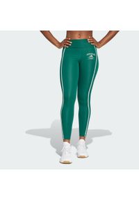 Adidas - Legginsy Optime Heritage Full-Length. Kolor: biały, wielokolorowy, zielony. Materiał: materiał. Technologia: ClimaCool (Adidas)