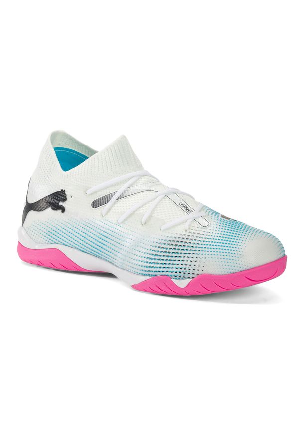 Puma - Buty piłkarskie dziecięce PUMA 7 Match IT + Mid. Kolor: biały. Sport: piłka nożna