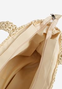 Renee - Beżowa Torebka Typu Shopper Ozdobiona Plecionką Zenauri. Kolor: beżowy. Wzór: aplikacja. Styl: elegancki, casual