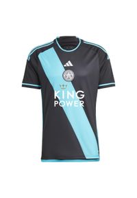 Adidas - Koszulka Leicester City FC 23/24 Away. Kolor: czarny. Materiał: materiał #1